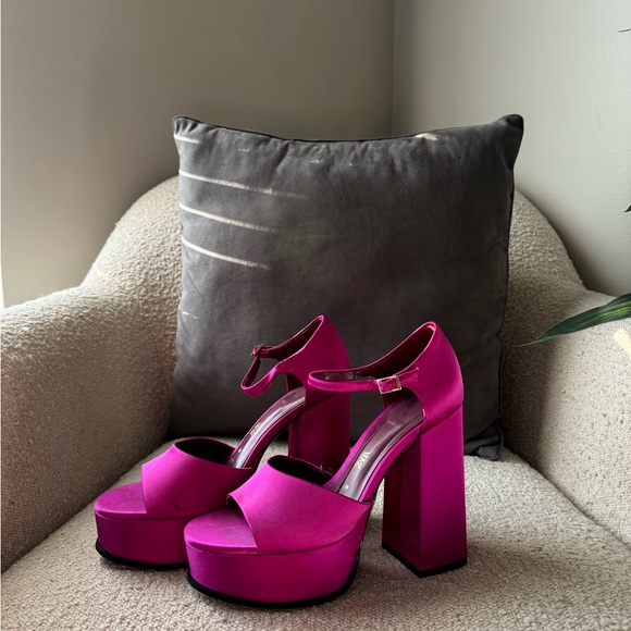 ZARA chunky satin platform heels - Picture 3 of 3